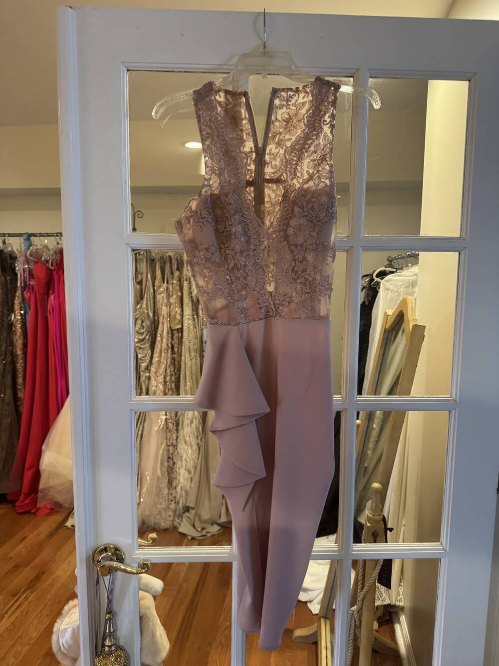 NEW NICOLE BAKTI women's intricate lace bodice cocktail dress in rose
